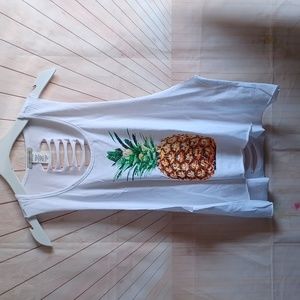 New Ambiance Laser Cut Summer Pineapple Shirt Muscle tee Large